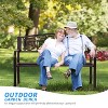 BestMassage Metal Garden Bench Outdoor Patio Furniture Park Bench - 3 of 4