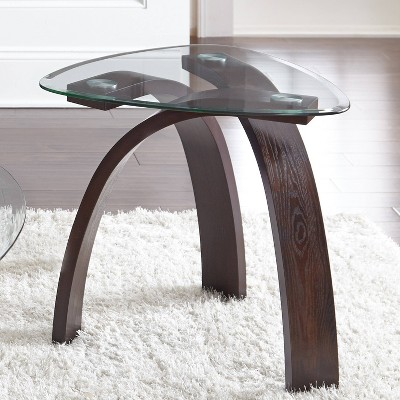 Pitman 3-Piece Dark Brown Bentwood and Glass Occasional Set
