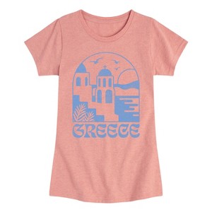 Girls' - Instant Message - Greece Fitted Short Sleeve Graphic T-Shirt - 1 of 4