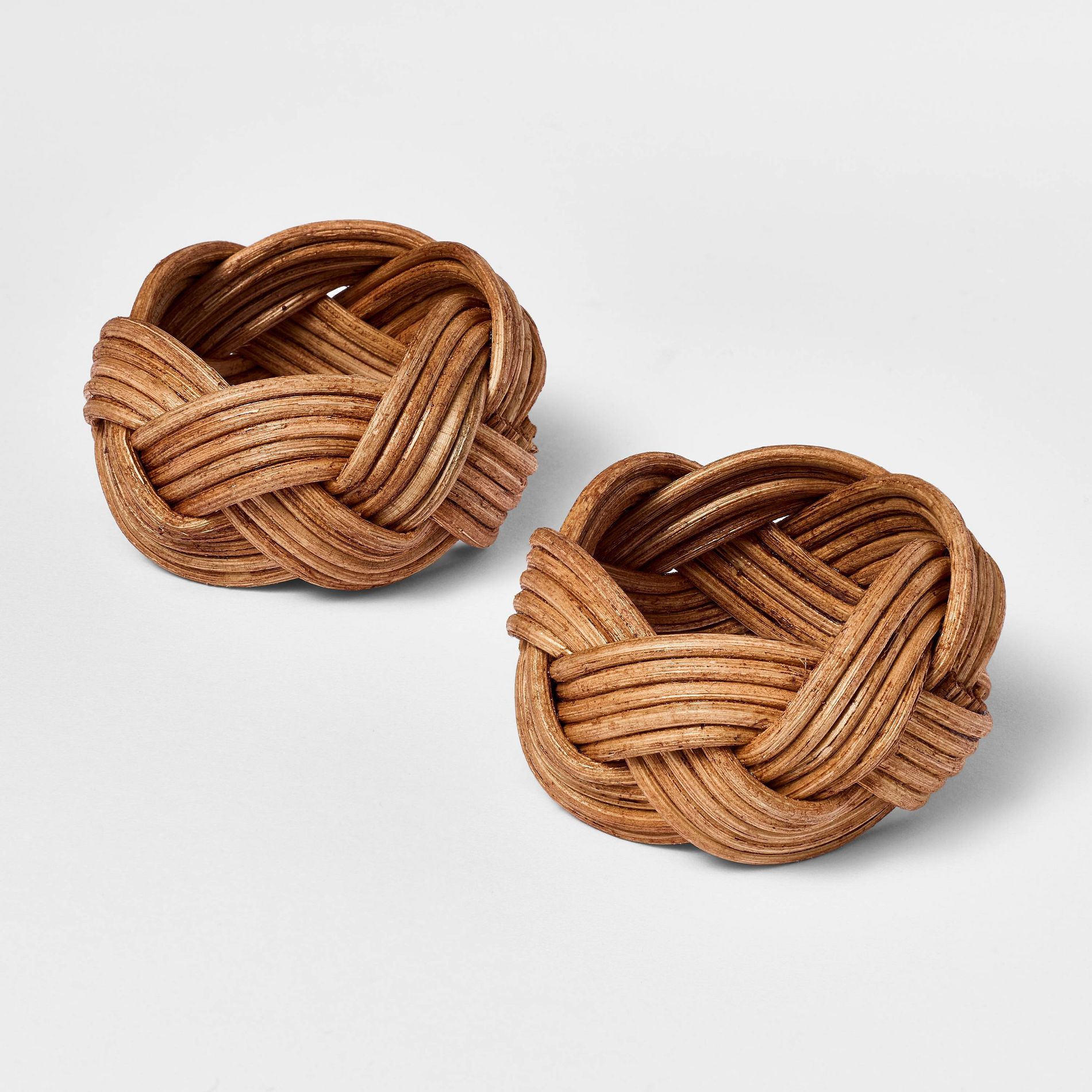 2pk Braided Woven Rattan Napkin Rings - Threshold™ designed with Studio McGee
