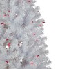 Northlight 6.5’ Pre-Lit Slim Geneva White Spruce Artificial Christmas Tree, Pink Lights - 2 of 4