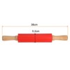 Unique Bargains Silicone Smooth Wooden Handle Non-Stick Kitchen Rolling Pin - 2 of 4