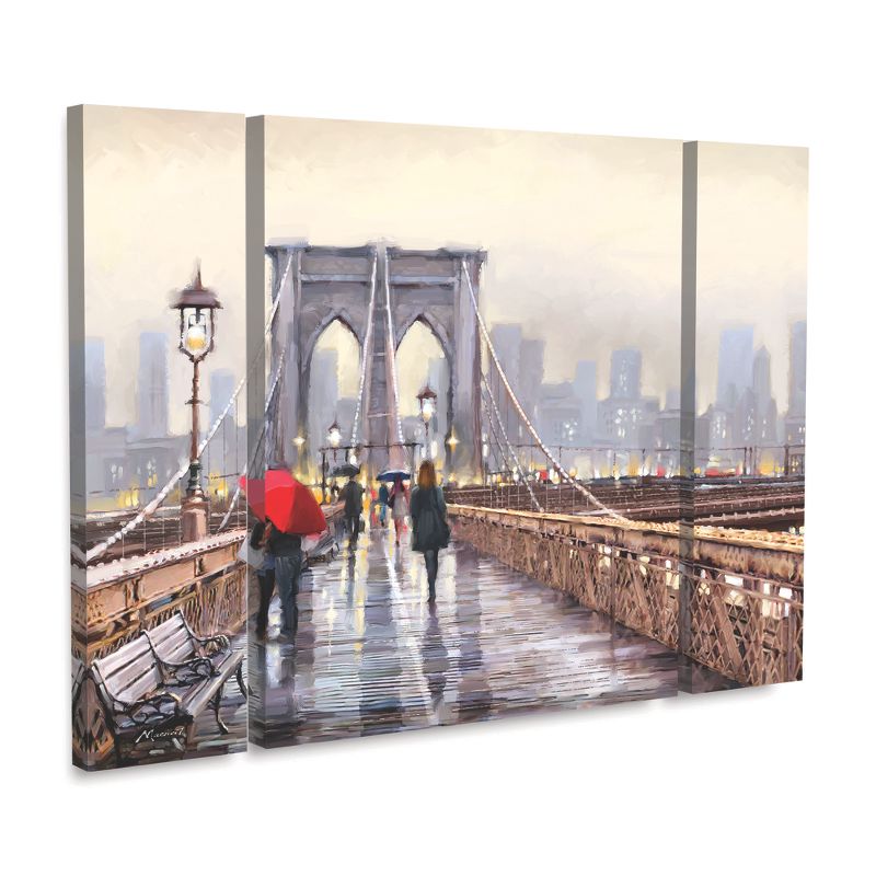 Trademark Fine Art -The Macneil Studio 'Brooklyn Bridge' Multi Panel Art Set Large 3 Piece, 1 of 4