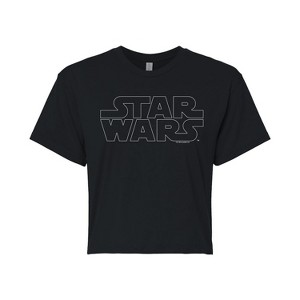 Women's - Star Wars - Logo Outline Cropped Graphic T-Shirt - 1 of 4