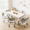 Height Adjustable Kids Table and 6 Chairs Set with Storage Box ¨C Graffiti Desktop, - 2 of 4
