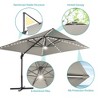 Sonkuki 11.5×9FT Offset Outdoor Solar LED Patio Aluminum Cantilever Umbrella with Infinite Canopy Angle Adjustment - 4 of 4