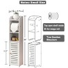 Aoibox Toilet Paper Holder Stand Small Bathroom Storage Cabinet White Narrow Waterproof PVC with Shelves for Tight Spaces - 4 of 4