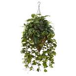 Vining Mixed s with Cone Hanging Basket - Nearly Natural