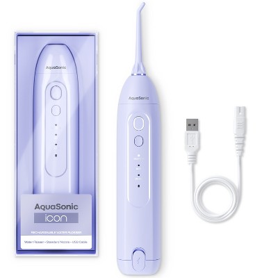AquaSonic Icon Electric Water Flosser - Rechargeable, Included Jet Tip, Charging Cord, Home & Travel Use