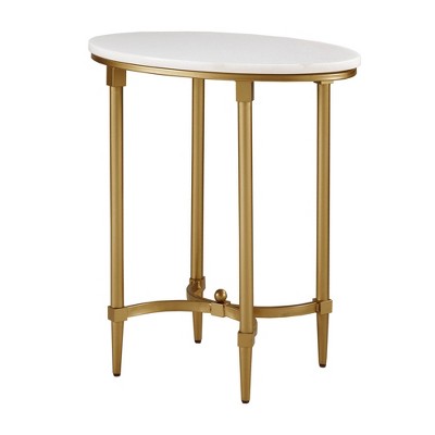 Bordeaux End Table White/Gold