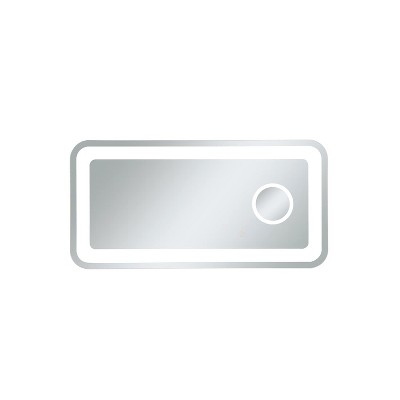 Elegant Lighting Lux 20in x 40in Hardwired LED mirror with magnifier and color changing temperature 3000K/4200K/6000K