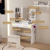 Accent Vanity Table – Modern with LED Mirror & USB Outlets for Bedroom – 35.4"W - 3irtyhousy - 3 of 4