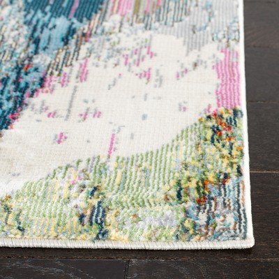 Lillian Gray and Pink Floral 4' x 6' Synthetic Area Rug
