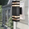 Rennnsan Laveth 12"H Hardwired Rectangle Aluminum Modern LED Dimmable Outdoor Wall Sconce in Black - 4 of 4