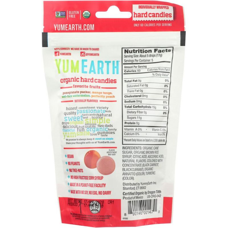 Yumearth Organic Hard Candies Favorite Fruit Flavors - Case of 6/3.3 oz, 3 of 8