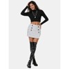 EXLURA Womens Button Bodycon Mini Skirt Sexy Night Club High Waist Elastic Y2K Fall Winter Plaid Skirts - 3 of 4