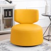 TOAOTBNBO Strong Load-bearing 360 Swivel Round Armless Chair, PU Leather Accent Rotating Chair for Adults Swivel Accent Chair for Apartment, Yellow - 4 of 4
