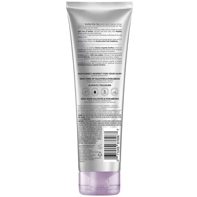 L&#39;Oreal Paris EverPure Silver Care Shampoo for Gray Hair - 8.5 fl oz, 3 of 13
