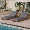NicBex Acacia Wood Outdoor Chaise Lounge Chair with 6-Position Adjustable Backrest, Patio Lounge Chair for Beach, Pool, Garden, Dark Gray - 3 of 4