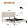 NicBex Bed Frame,Upholstered Platform Bed with Charging Station,Metal Bed Frame with Headboard,No Box Spring Needed,Noise Free,Beige - 2 of 4