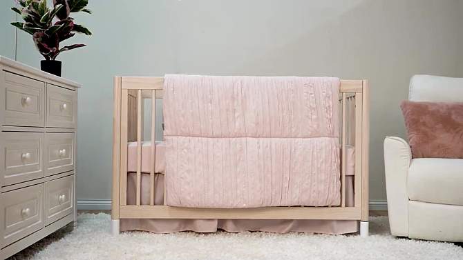 Trend Lab Simply Blush Baby Nursery Crib Bedding Set - 3pc, 2 of 9, play video