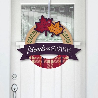 Big Dot of Happiness Friends Thanksgiving Feast - Outdoor Friendsgiving Party Decor - Front Door Wreath