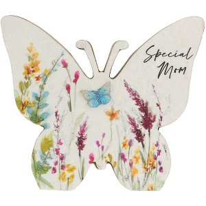 Pavilion Gift Company - Mom - 5" MDF Butterfly Plaque - Wall Sign Panels - 1 of 4