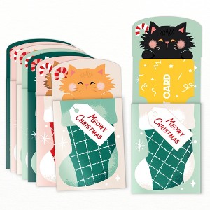 Big Dot of Happiness Cat Christmas Gift Card Holders with Envelopes, Pets Holiday Money Holders & Sleeves, Assorted Holiday Nifty Gifty Pack, Set of 8 - 1 of 4