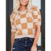 BLUEMING Sweater Tops for Women Short Sleeve Crew Neck Summer Knit Shirt Ribbed Knit Cuff Tops - 4 of 4