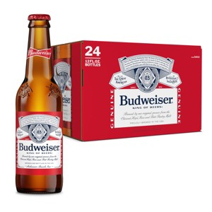 Budweiser American Lager Beer - 24pk/12 fl oz Bottles - 1 of 4