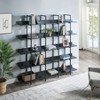 PDTEND 70.9" 5 Tier Bookcase, Home Office Open Bookshelf: Vintage Industrial Style Shelf, MDF, White Metal Frame, Vertical Storage - 2 of 4