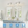 POWLIG 14-in 2-Light Modern Polished Nickel Dimmable Bathroom Vanity Light with Cone Clear Glass Shade - 4 of 4