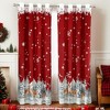 Christmas Curtains for Living Room 2 Panels, Velvet Long Window Curtains, Floral Holiday Decoration Curtain, Thermal Insulated Room Darkening Curtain - 3 of 4