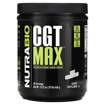 NutraBio CGT MAX, Raw Unflavored, 0.97 lb (440 g)
