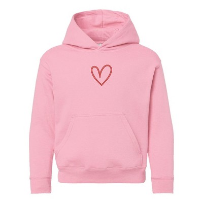 The Juniper Shop Embroidered Hand Drawn Heart Youth Graphic Hoodie