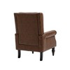 Gulches Wood Frame Accent Chair  Brown PU Leather Lounge Chair with Sturdy Rubber Wood Legs for Living Room Bedroom Office - 2 of 4