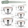 Itopfox 5-Piece Stainless Steel Mixing Bowls with Lids, Nesting Salad Bowl for Mixing Prepping, Healthy & Heavy Duty, Airtight Lids & Dishwasher Safe - 2 of 4