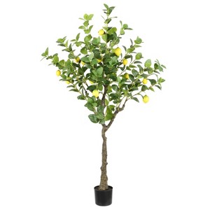 Artificial Tree - Faux 60" Potted Lemon Tree - FXP2011 - Green/Yellow - Safavieh - 1 of 4