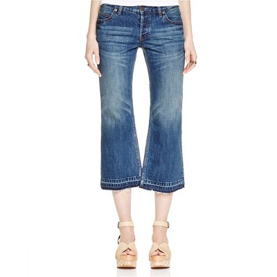 Free People Womens Jacob Flared Cropped Jeans