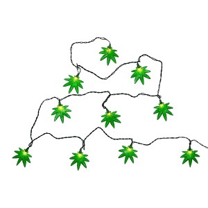 Kurt Adler Indoor/Outdoor UL 10-Light Cannabis Light Set, 9ft - 1 of 3