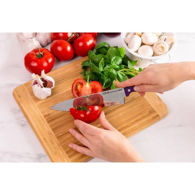 Ginsu Kiso Dishwasher Safe 14pc Knife Block Set Natural with Purple Handles: Stainless Steel Cutlery, Kitchen Knives