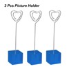 Unique Bargains Metal Resin Cube Base Heart Shape Pictures Memo Place Card Holder 3 Pcs - 3 of 4