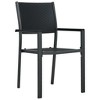vidaXL Patio Dining Set Outdoor Dining Set Table and Chair Set for Garden - Black 31.5" Table Length 2 Items - 4 of 4