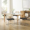 Art Leon Faux Leather Seat and Wicker Cane Back Dining Chairs, Set of 2 - 3 of 4