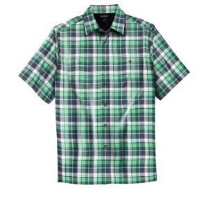 KingSize Short-Sleeve Plaid Sport Shirt - 1 of 4