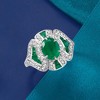Ross-Simons 2.70 ct. t.w. Emerald and .64 ct. t.w. Diamond Ring in 18kt White Gold Size 6 - 4 of 4