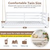 Whisen Country Style Twin Size Wooden Porch Swing Daybed with Frame and 96-Inch Hemp Ropes, Acacia Wood Patio Swing for Garden or Backyard - 3 of 4