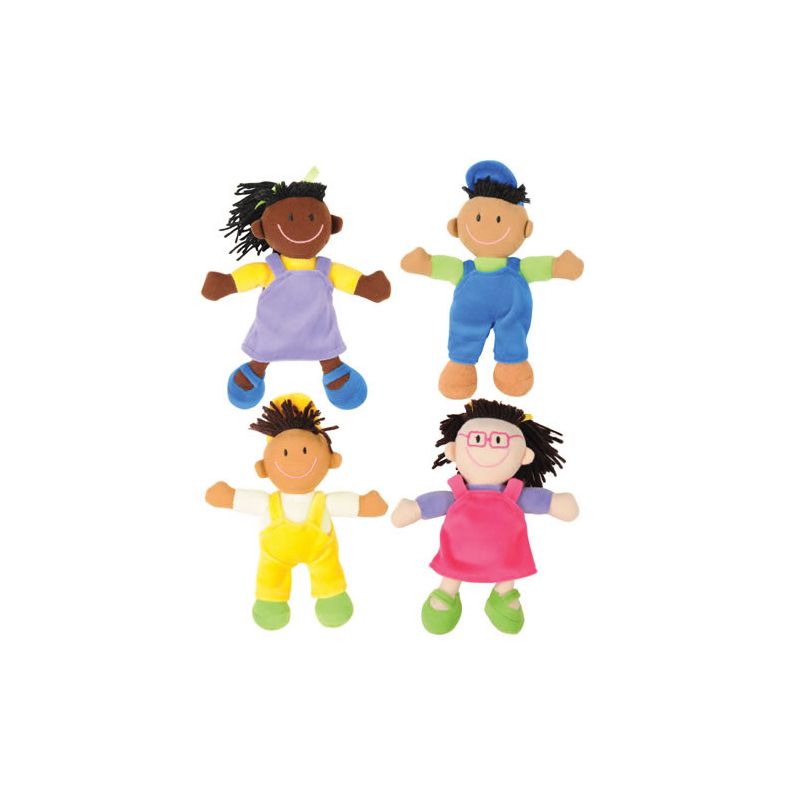 Kaplan Early Learning Diverse Soft Dolls with Yarn Hair - Set of 4, 1 of 6
