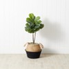 Nearly Natural 3-ft Artificial Fiddle Leaf Fig Tree with Handmade Cotton & Jute Woven Basket DIY Kit, Green - 2 of 4