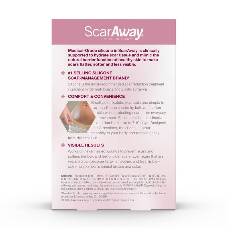 ScarAway Scar Treatment Silicone Sheet 1.5x7 - 4ct, 3 of 10